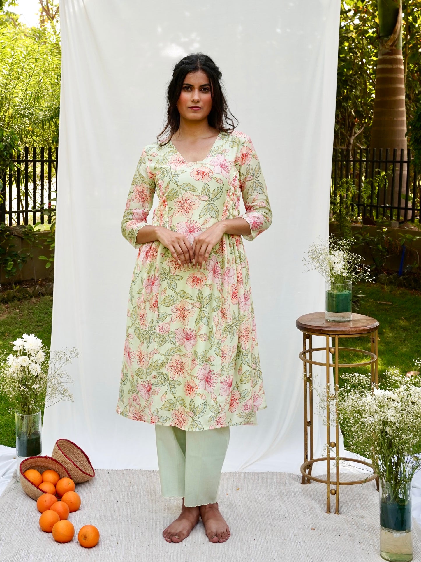 Mint Printed Top Pant Set
