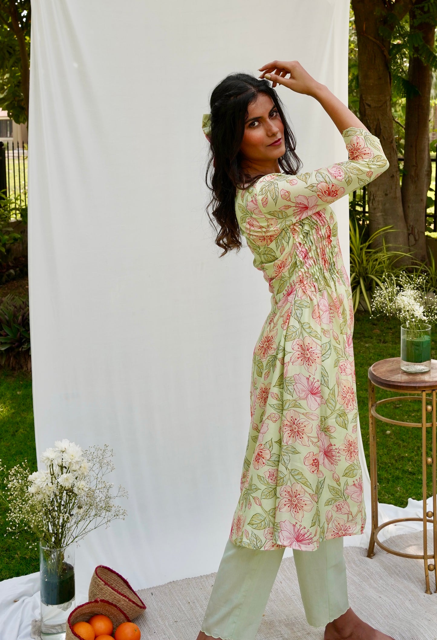 Mint Printed Top Pant Set