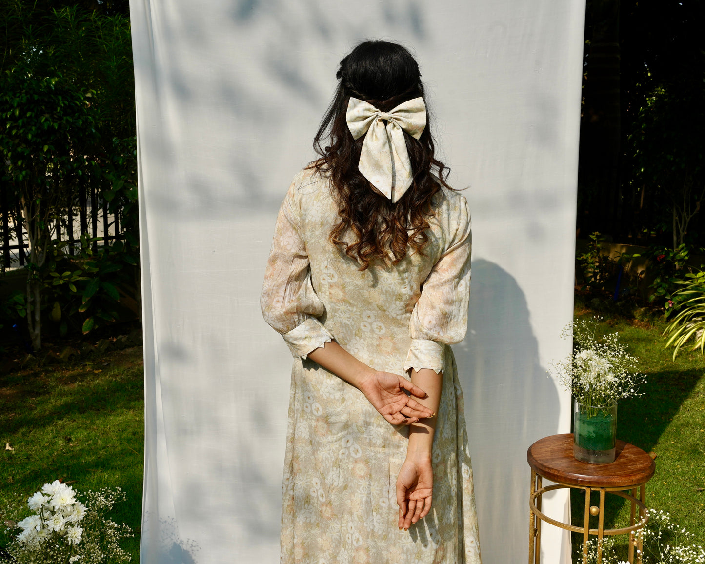 Light Brown Printed Mul Dress