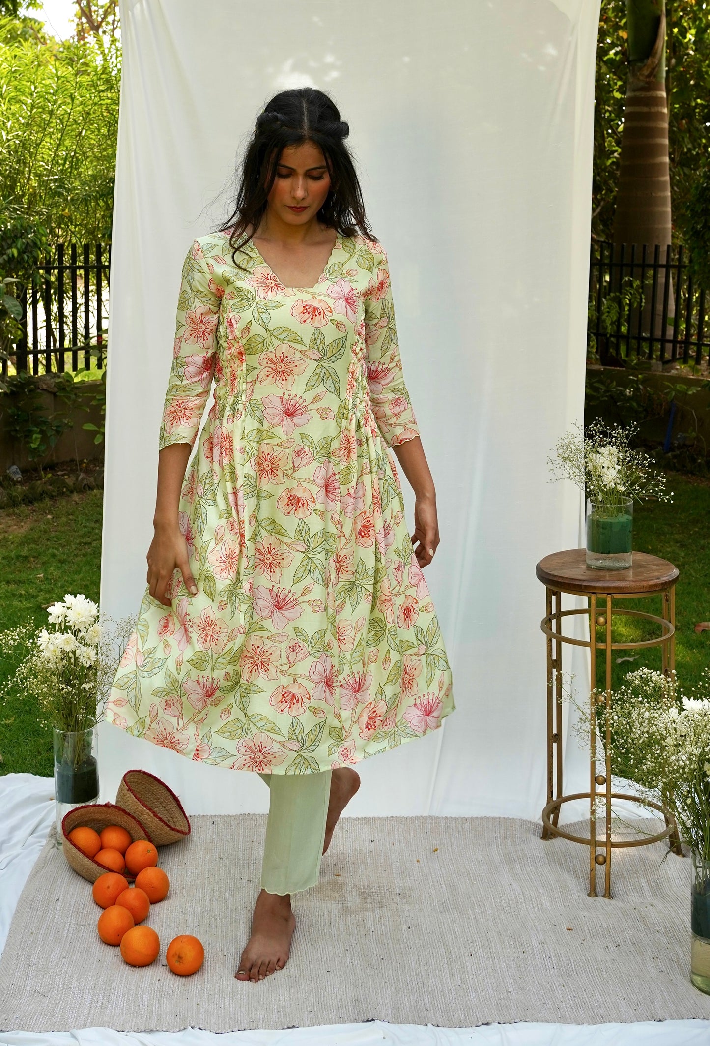 Mint Printed Top Pant Set
