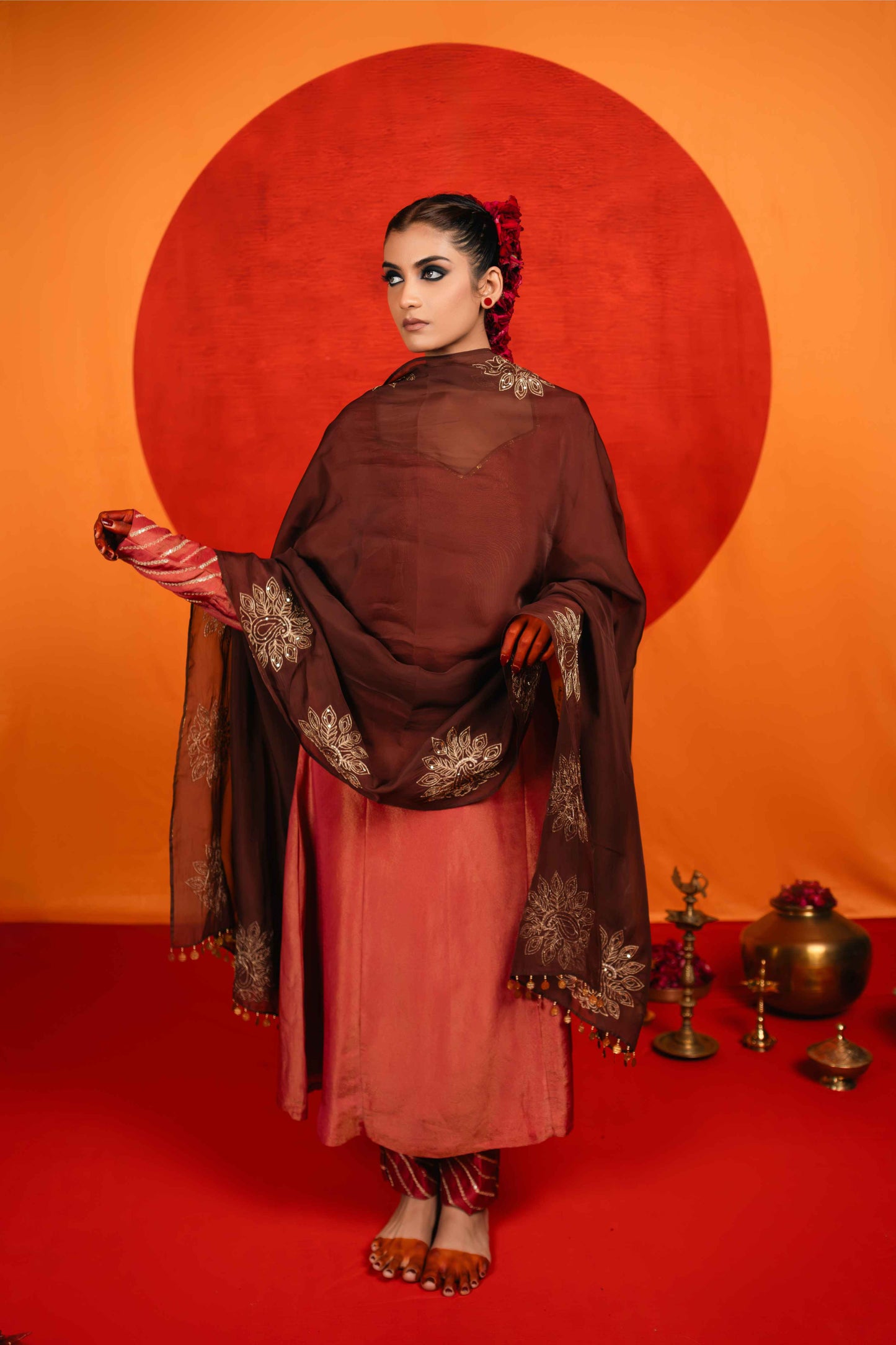 Brick Red A-line Dress