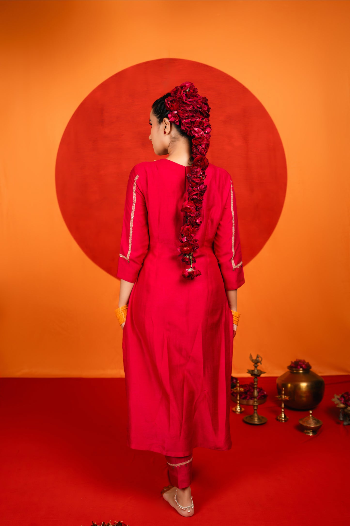 Pink Embroidered Kurta Set