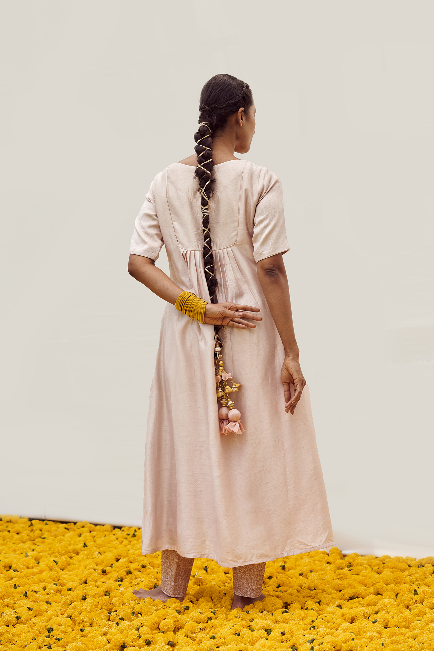 Dusky Pink Embroidered kurta set