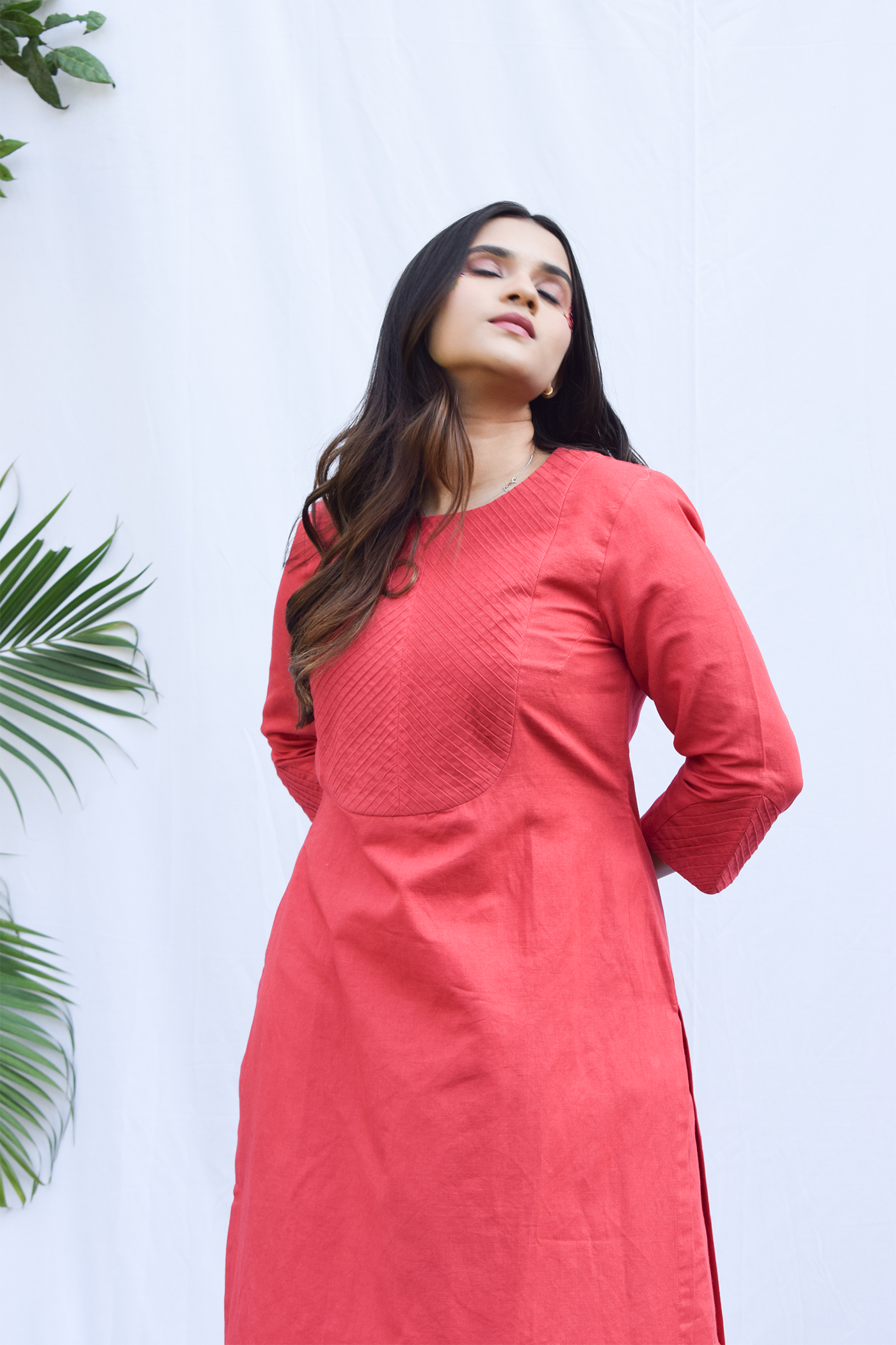 Tomato Red Kurti Set