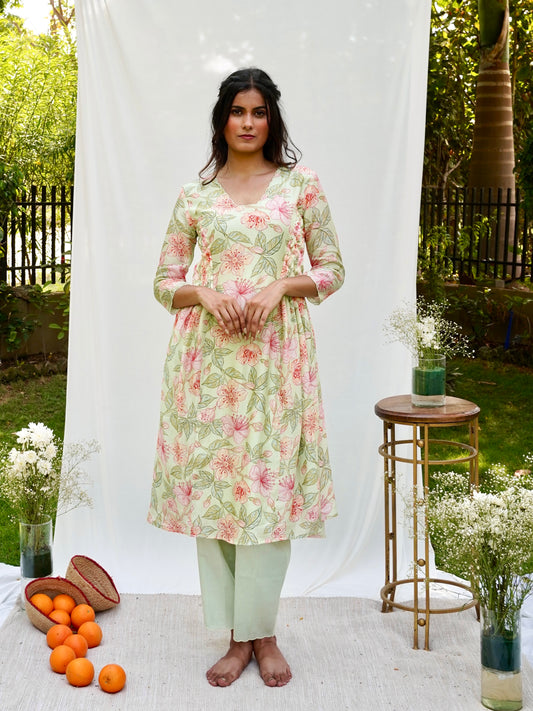 Mint Printed Top Pant Set