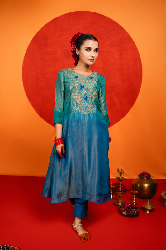 Ombre A-Line Kurta Set